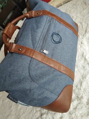 Bugaboo Donkey Diaper Bag / Side Luggage - Denim & Brown Leather